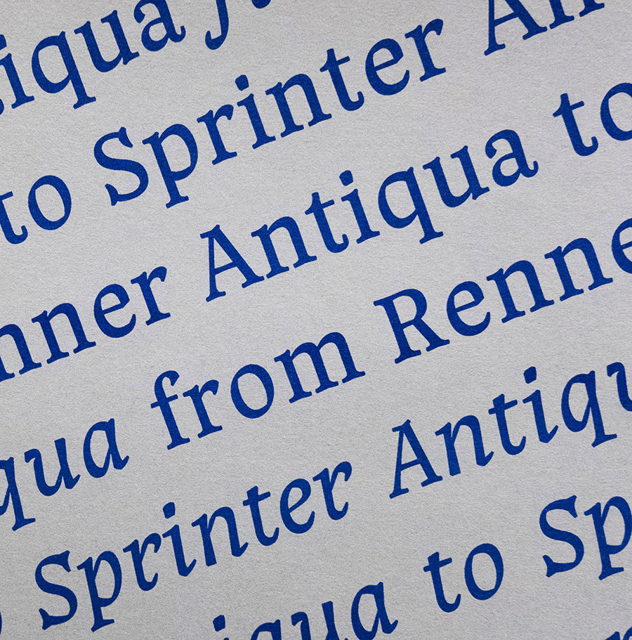 Teaser image of the typeface Sprinter Antiqua
